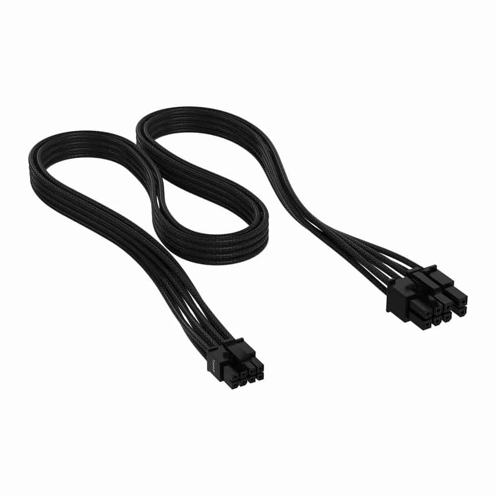 (image for) Corsair Premium Black Individually Sleeved PCIe Single Connector Type-5 PSU Cable